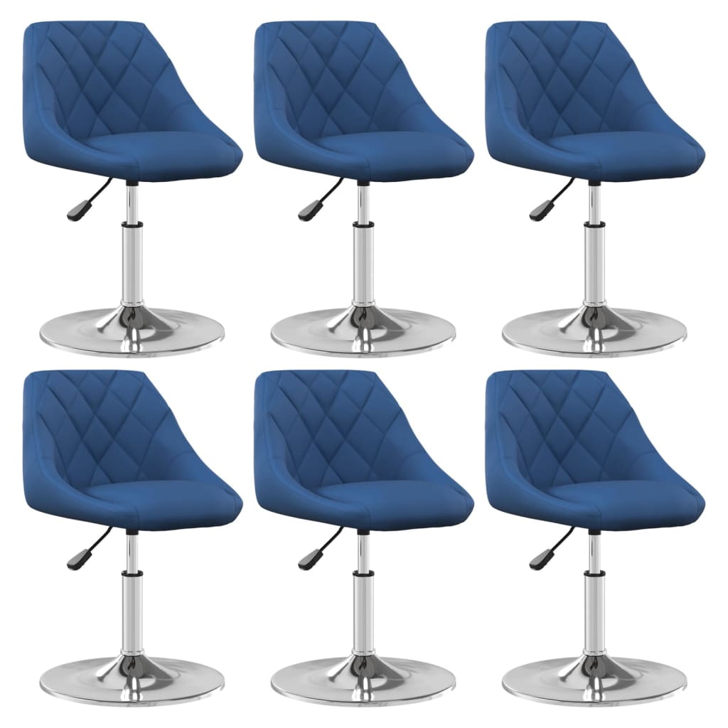 Chaises pivotantes à manger lot de 6 Bleu Velours - XIOS