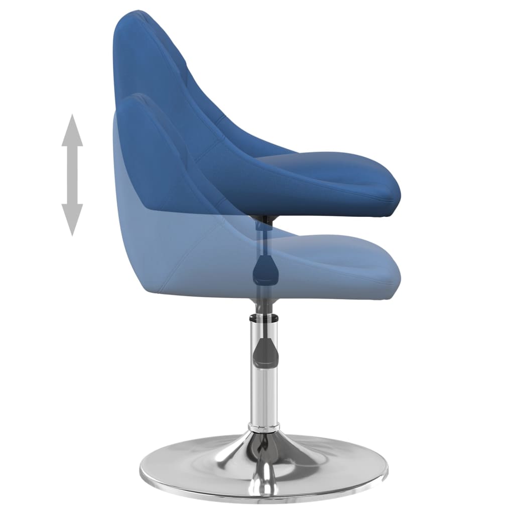 Chaises pivotantes à manger lot de 6 Bleu Velours - XIOS