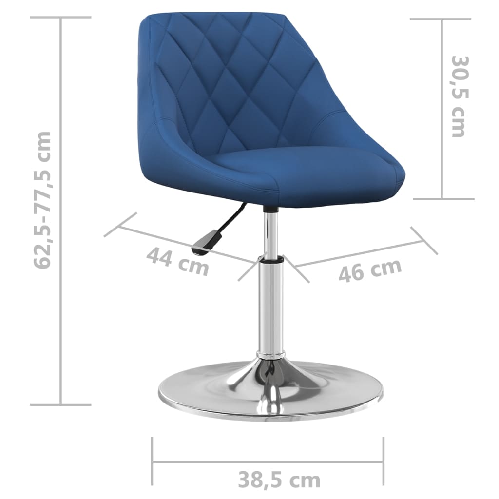 Chaises pivotantes à manger lot de 6 Bleu Velours - XIOS