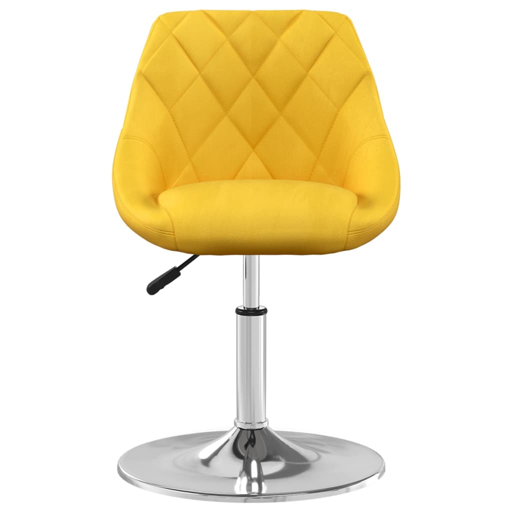 Chaises à manger pivotantes lot de 6 jaune moutarde velours - XIOS