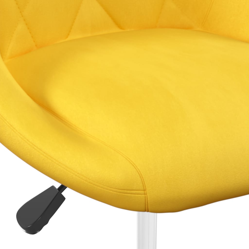 Chaises à manger pivotantes lot de 6 jaune moutarde velours - XIOS