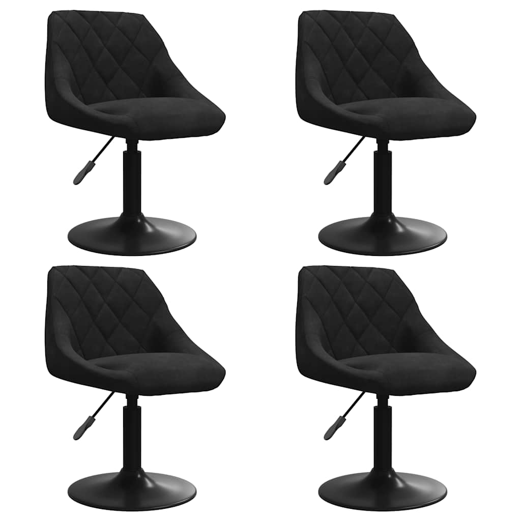 Chaises pivotantes à manger lot de 4 noir velours - XIOS