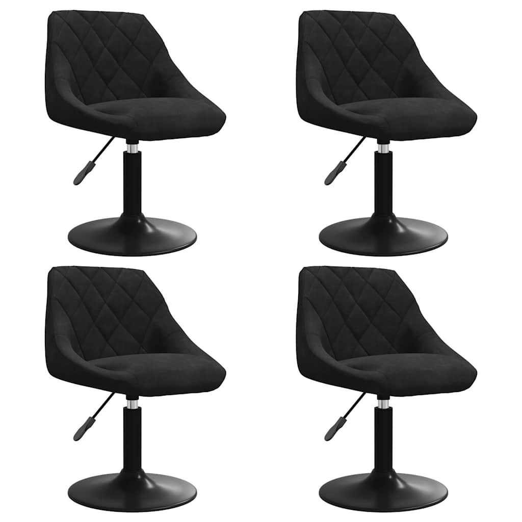 Chaises pivotantes à manger lot de 4 noir velours