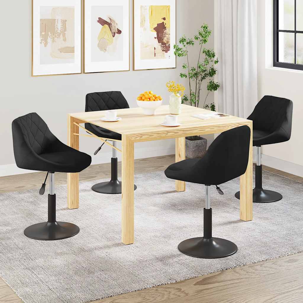 Chaises pivotantes à manger lot de 4 noir velours - XIOS