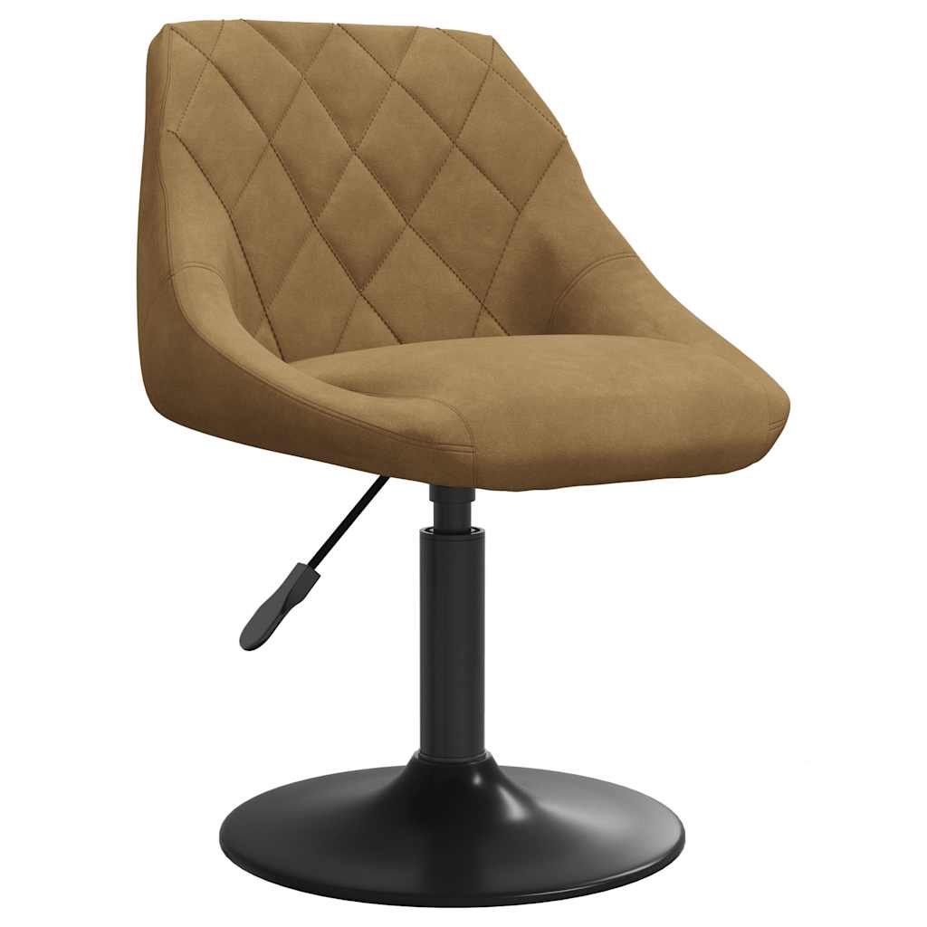 Chaises pivotantes à manger lot de 4 marron velours - XIOS