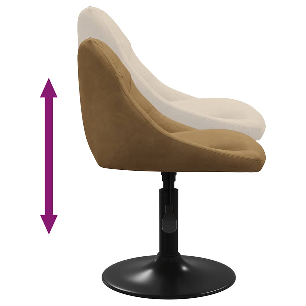 Chaises pivotantes à manger lot de 4 marron velours - XIOS