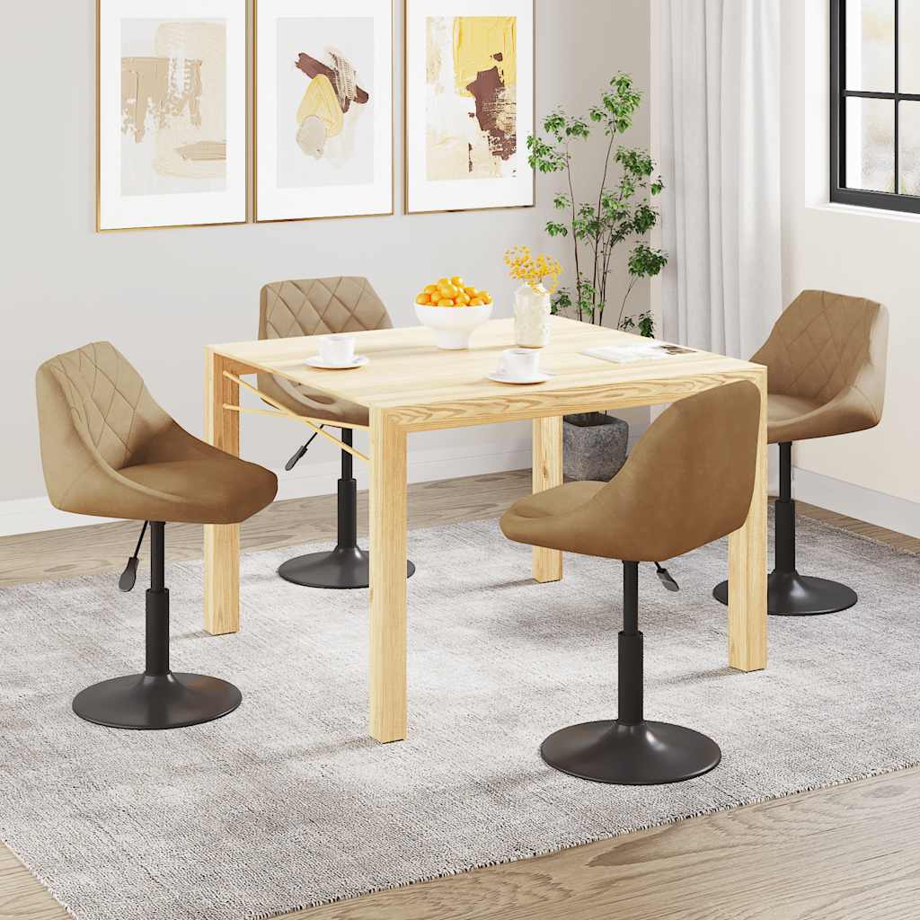 Chaises pivotantes à manger lot de 4 marron velours - XIOS