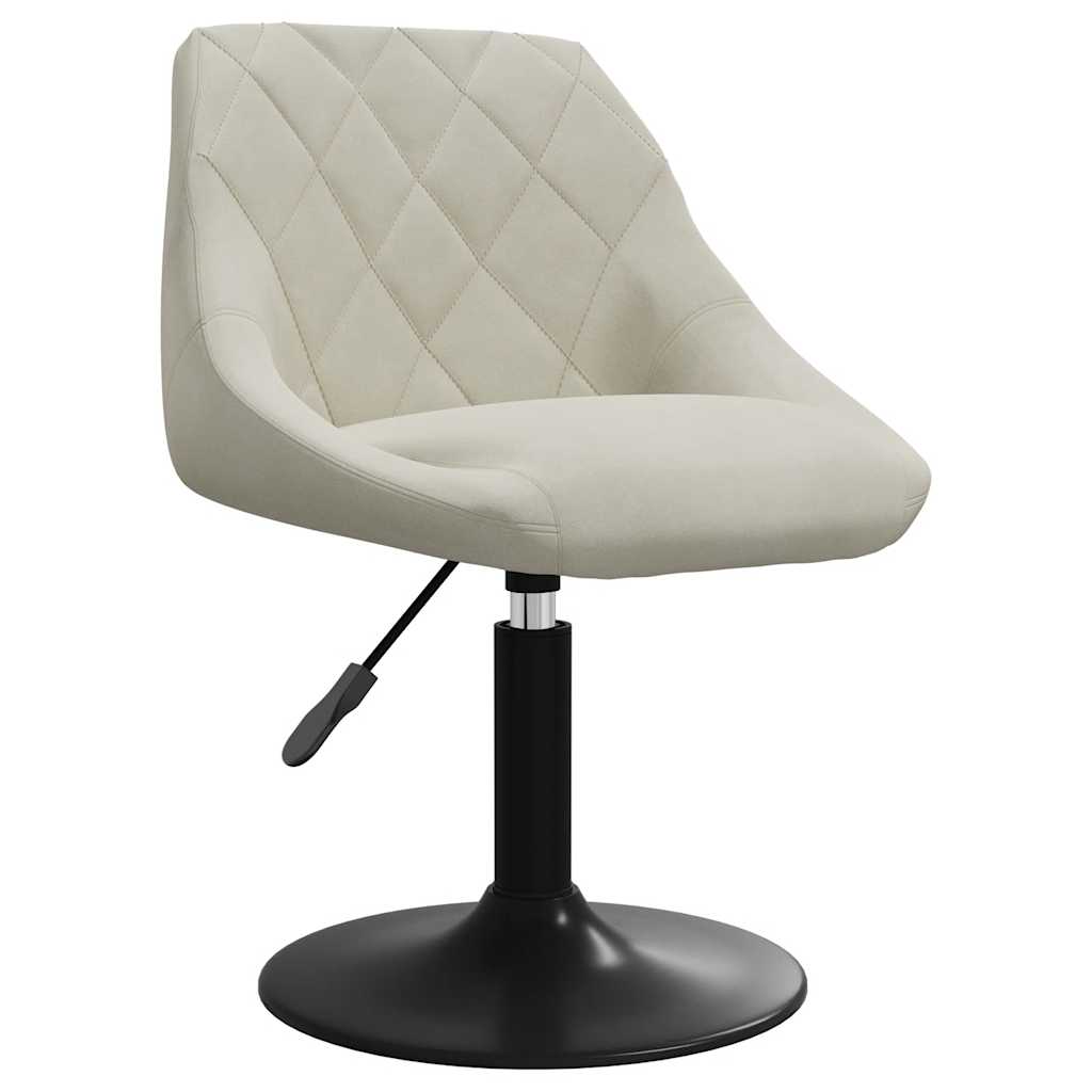 Chaises pivotantes à manger lot de 4 crème velours - XIOS