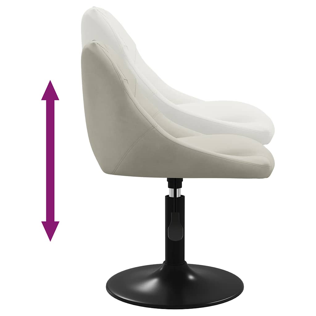 Chaises pivotantes à manger lot de 4 crème velours
