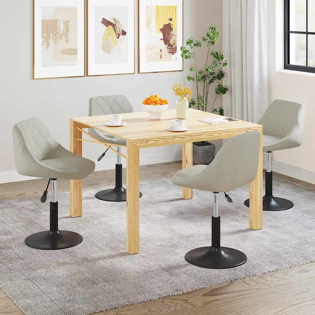 Chaises pivotantes à manger lot de 4 crème velours - XIOS