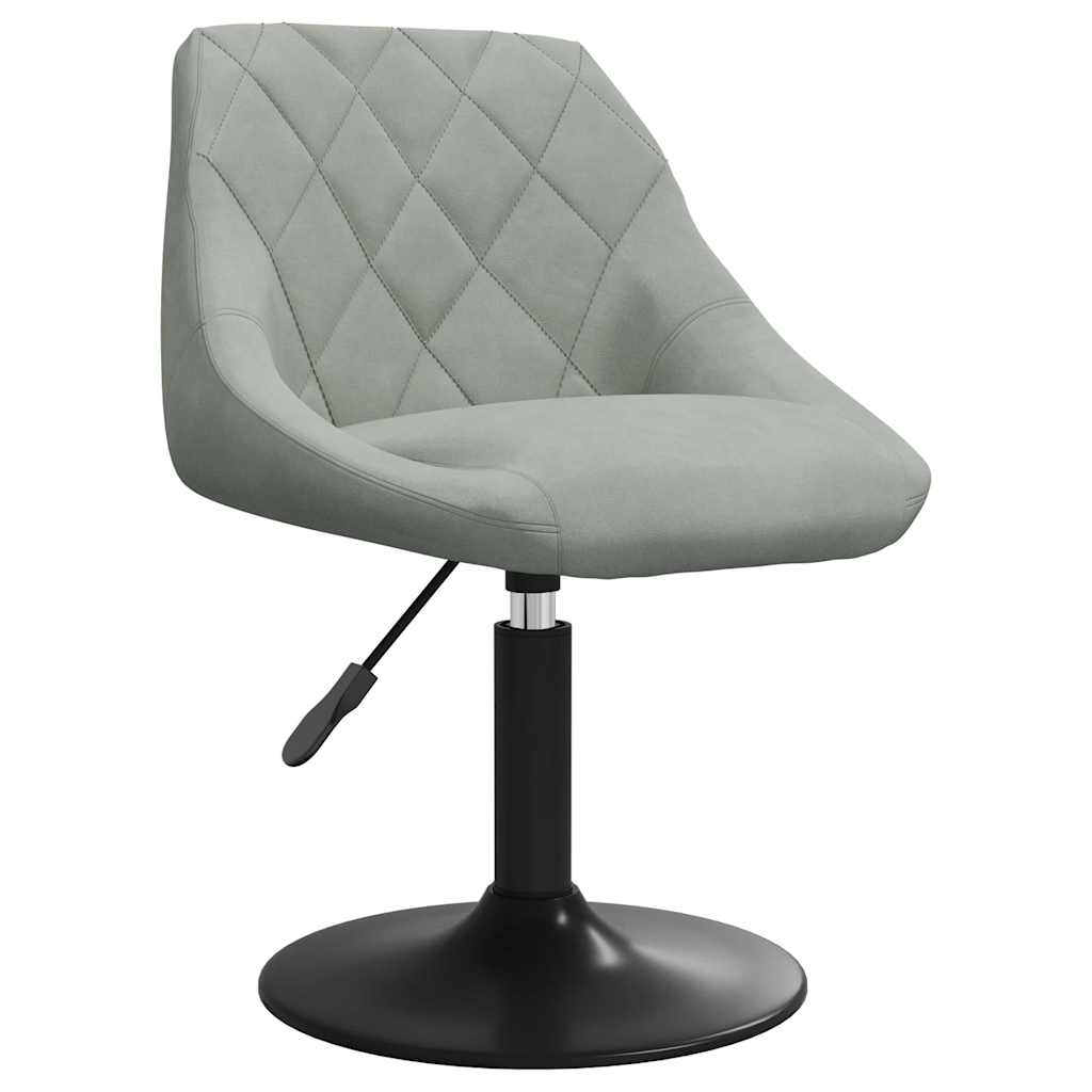 Chaises pivotantes à manger lot de 4 gris clair velours - XIOS