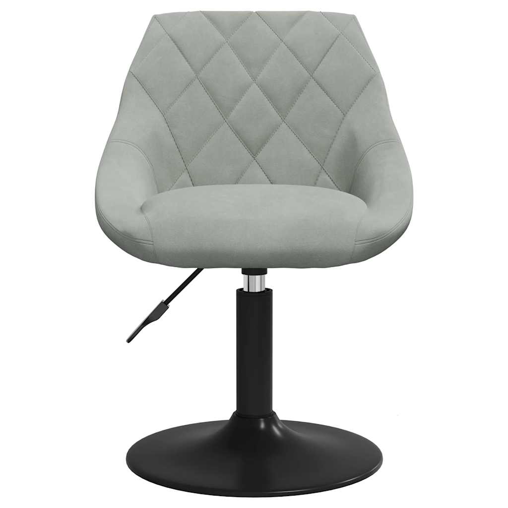 Chaises pivotantes à manger lot de 4 gris clair velours - XIOS