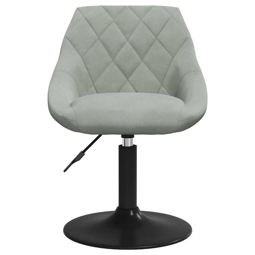 Chaises pivotantes à manger lot de 4 gris clair velours