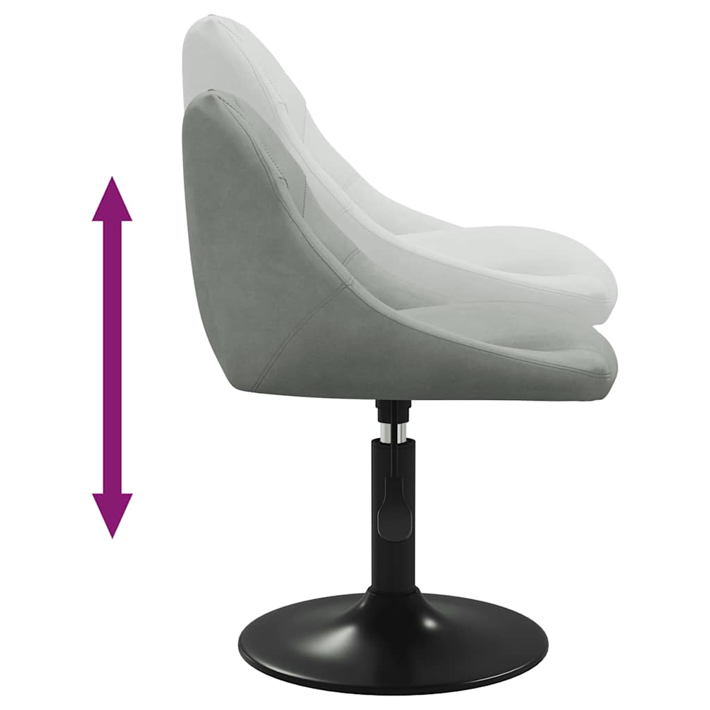 Chaises pivotantes à manger lot de 4 gris clair velours - XIOS