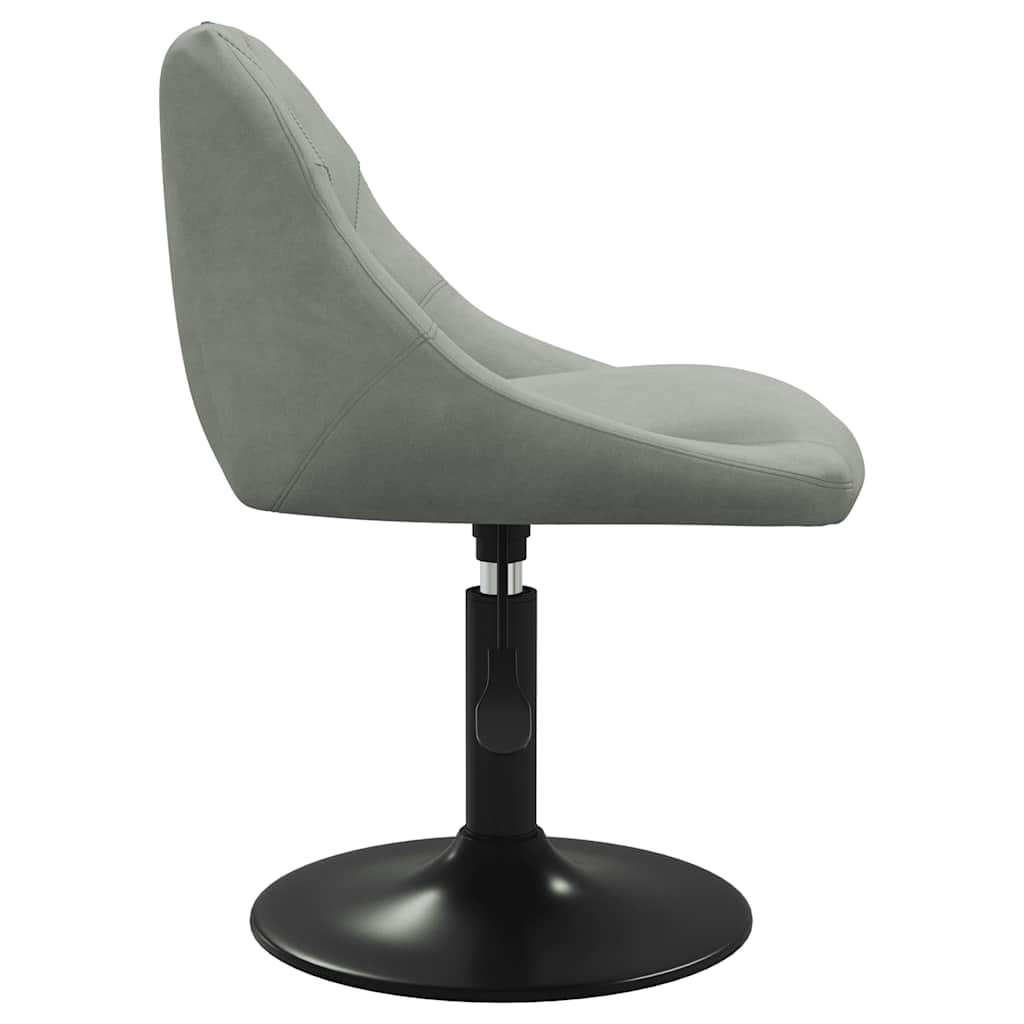 Chaises pivotantes à manger lot de 4 gris clair velours - XIOS