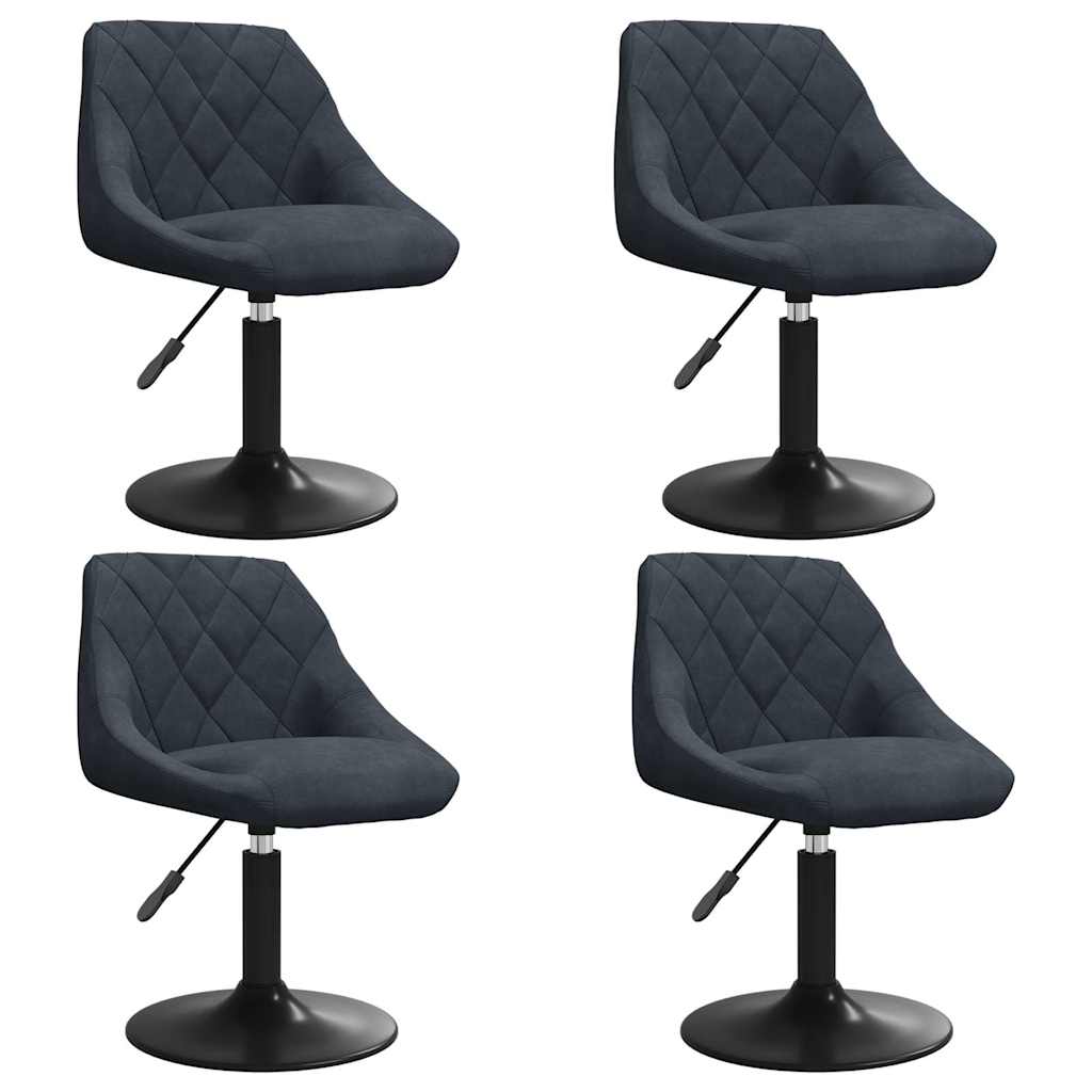 Chaises pivotantes à manger lot de 4 gris foncé velours