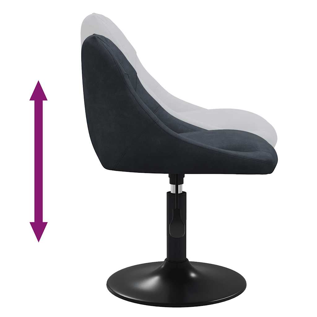 Chaises pivotantes à manger lot de 4 gris foncé velours - XIOS
