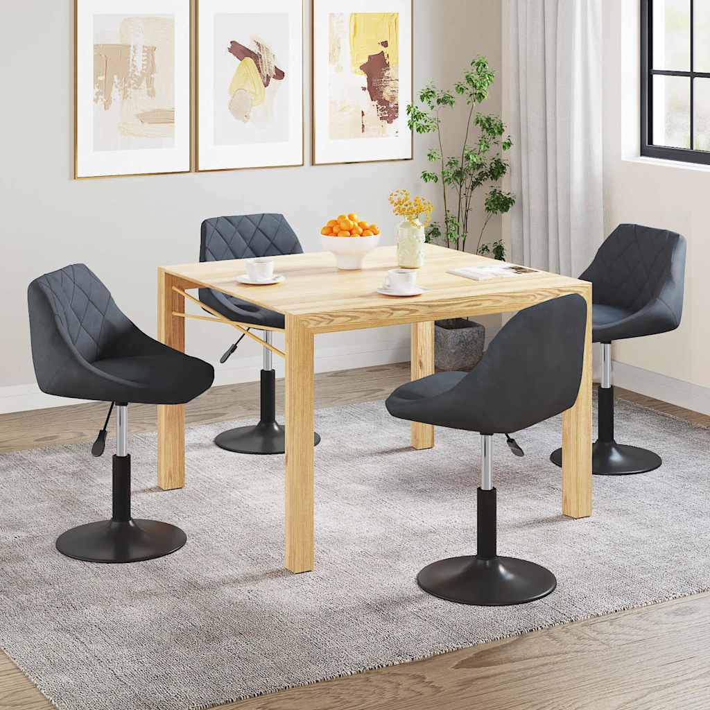 Chaises pivotantes à manger lot de 4 gris foncé velours