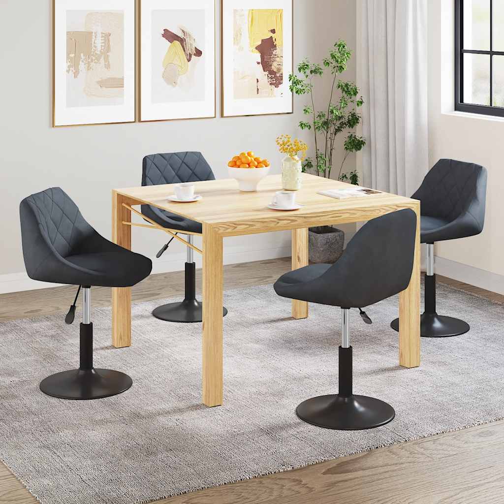 Chaises pivotantes à manger lot de 4 gris foncé velours - XIOS