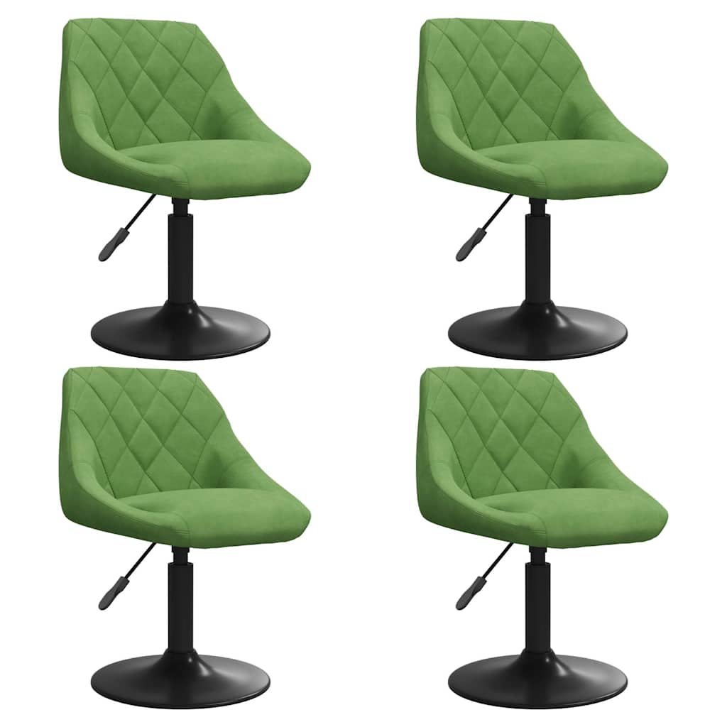 Chaises pivotantes à manger lot de 4 vert clair velours - XIOS