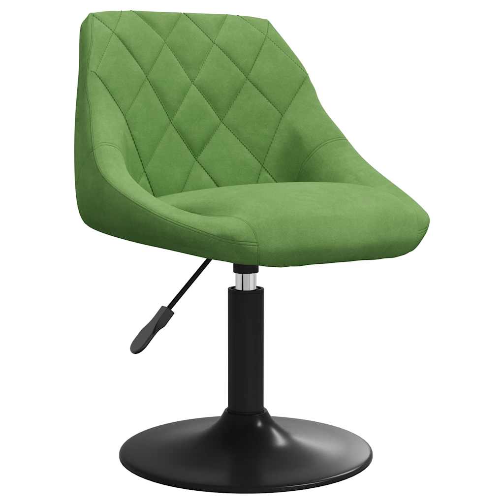 Chaises pivotantes à manger lot de 4 vert clair velours - XIOS