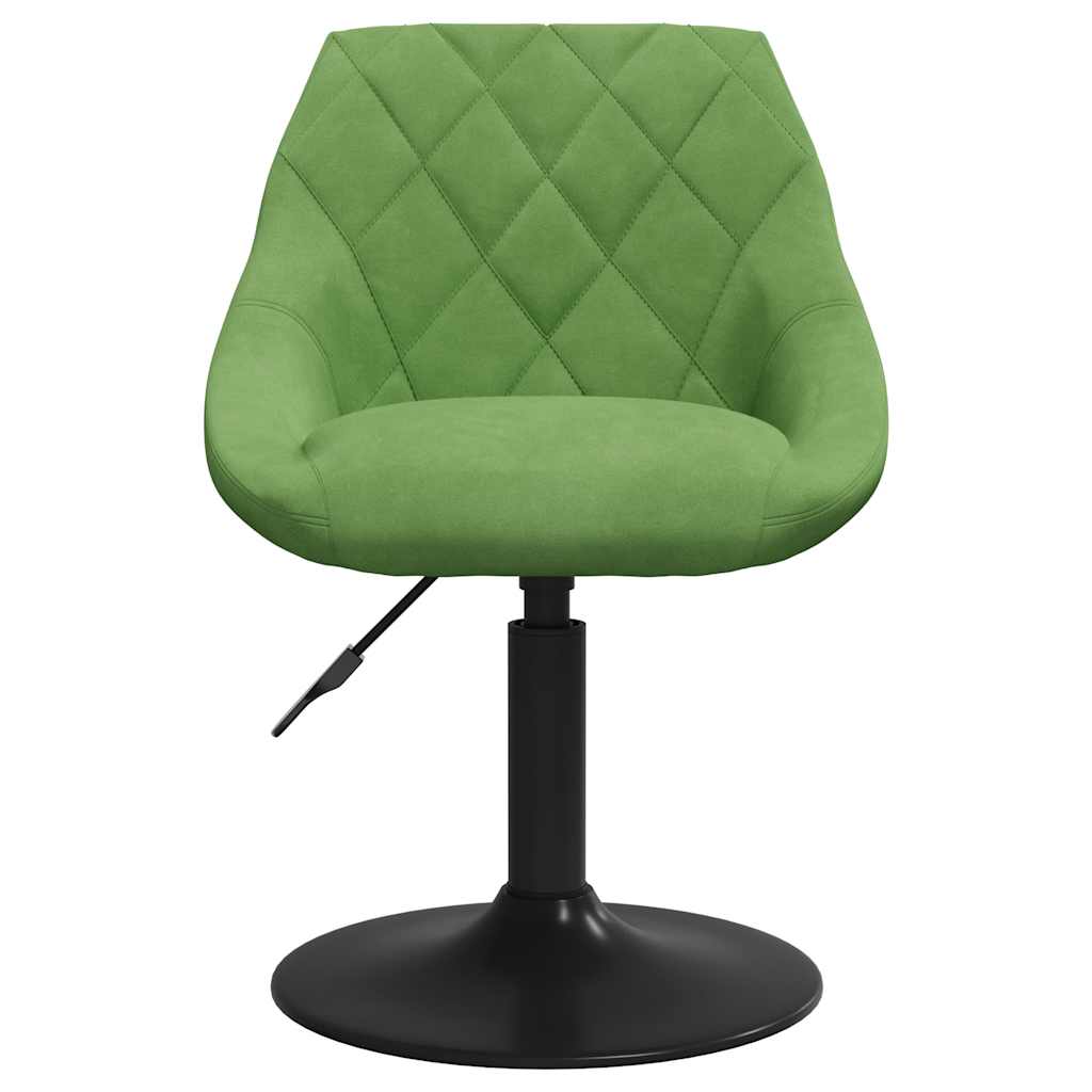 Chaises pivotantes à manger lot de 4 vert clair velours - XIOS