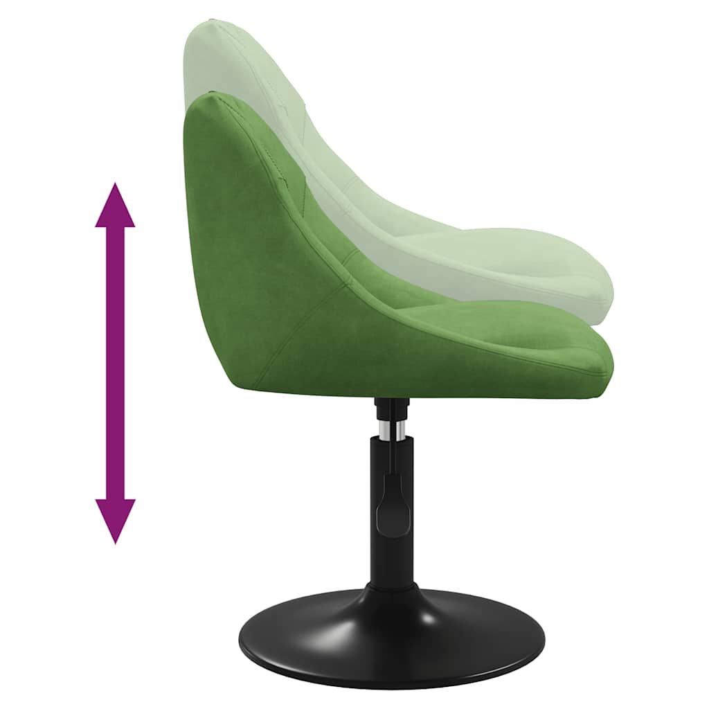 Chaises pivotantes à manger lot de 4 vert clair velours - XIOS