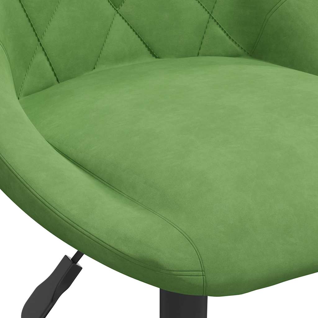 Chaises pivotantes à manger lot de 4 vert clair velours - XIOS