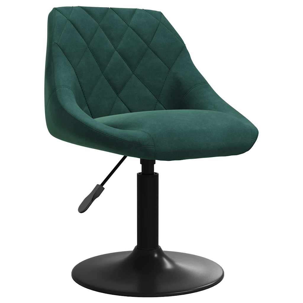 Chaises pivotantes à manger lot de 4 vert foncé velours - XIOS