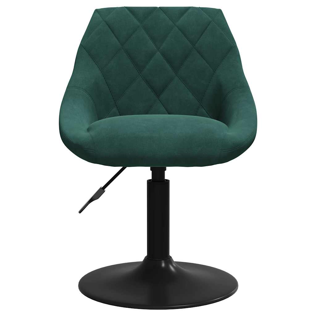 Chaises pivotantes à manger lot de 4 vert foncé velours - XIOS