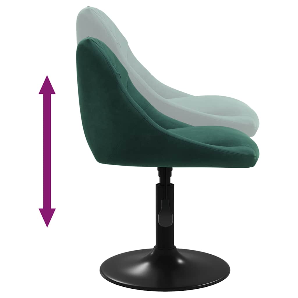 Chaises pivotantes à manger lot de 4 vert foncé velours - XIOS