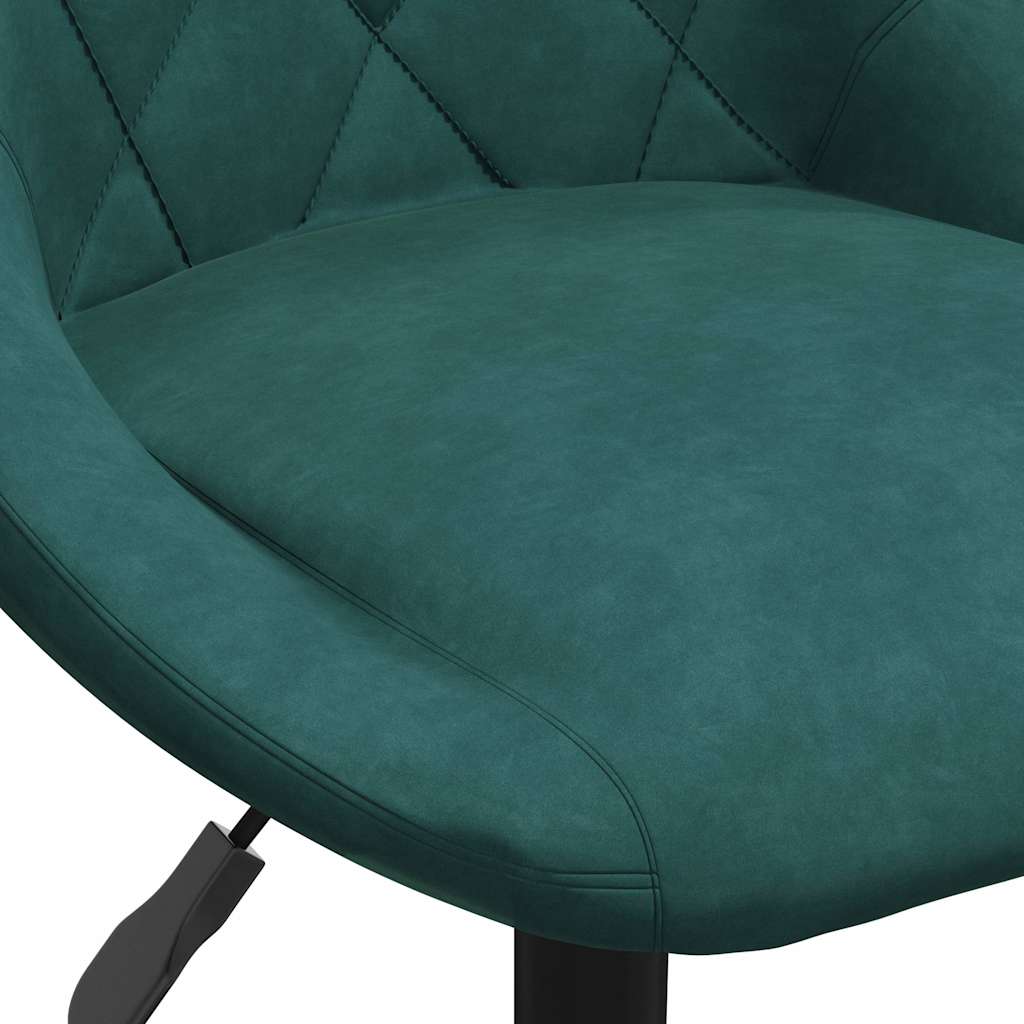 Chaises pivotantes à manger lot de 4 vert foncé velours - XIOS