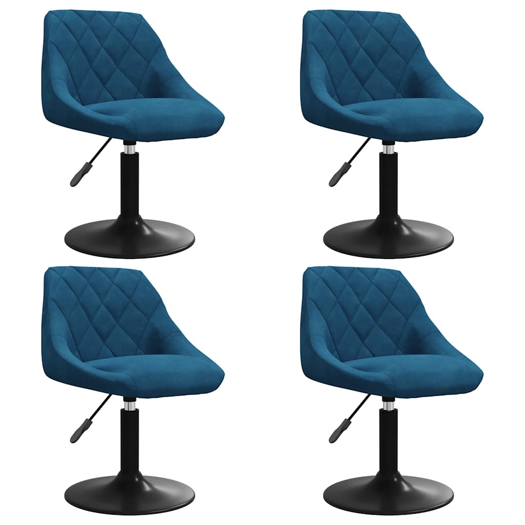 Chaises pivotantes à manger lot de 4 bleu velours - XIOS