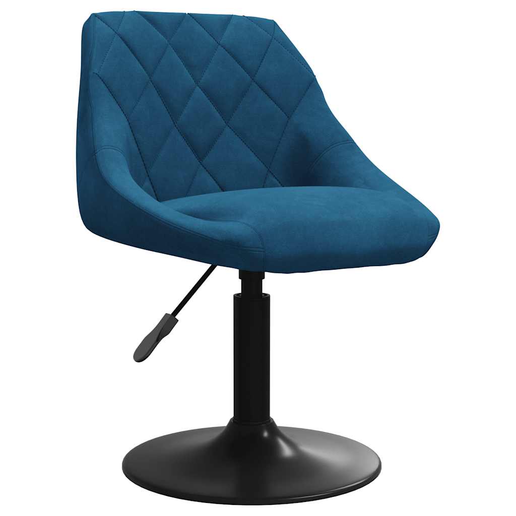 Chaises pivotantes à manger lot de 4 bleu velours - XIOS