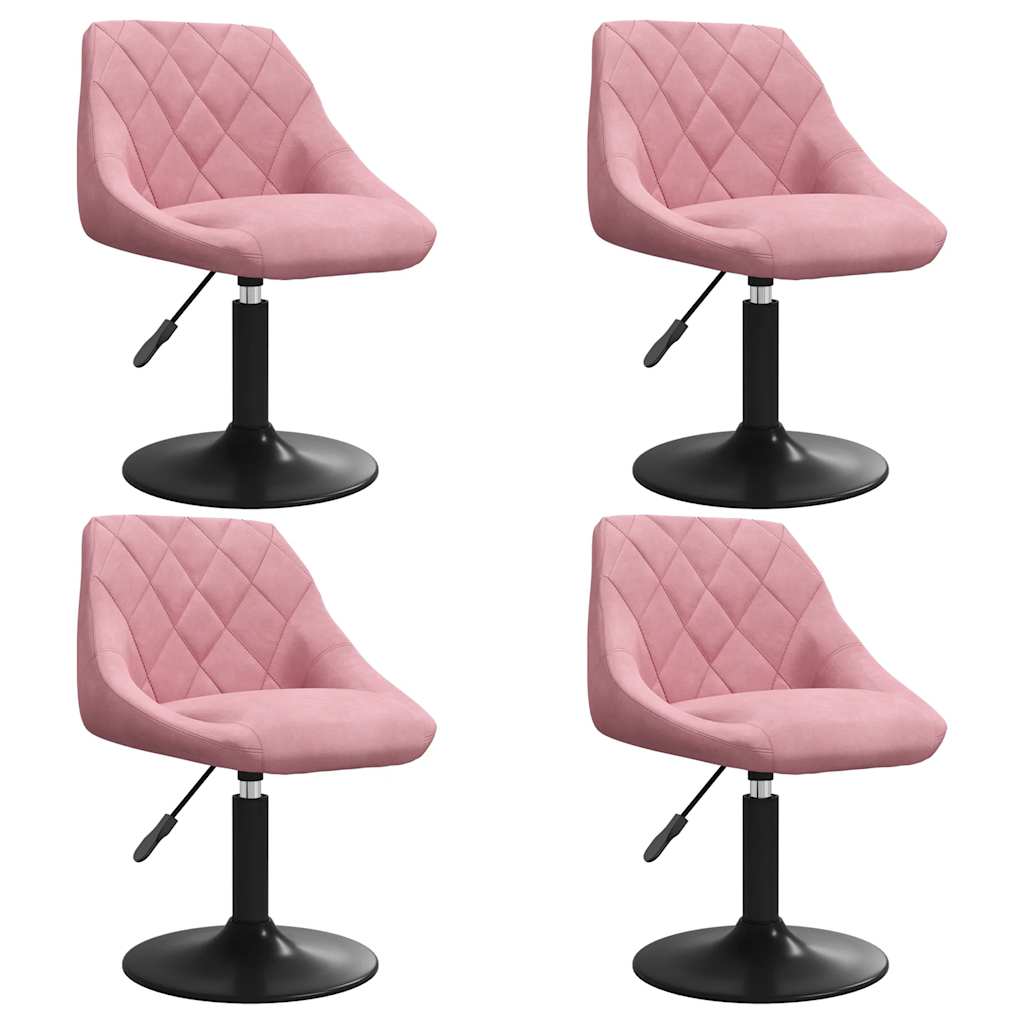 Chaises pivotantes à manger lot de 4 rose velours - XIOS