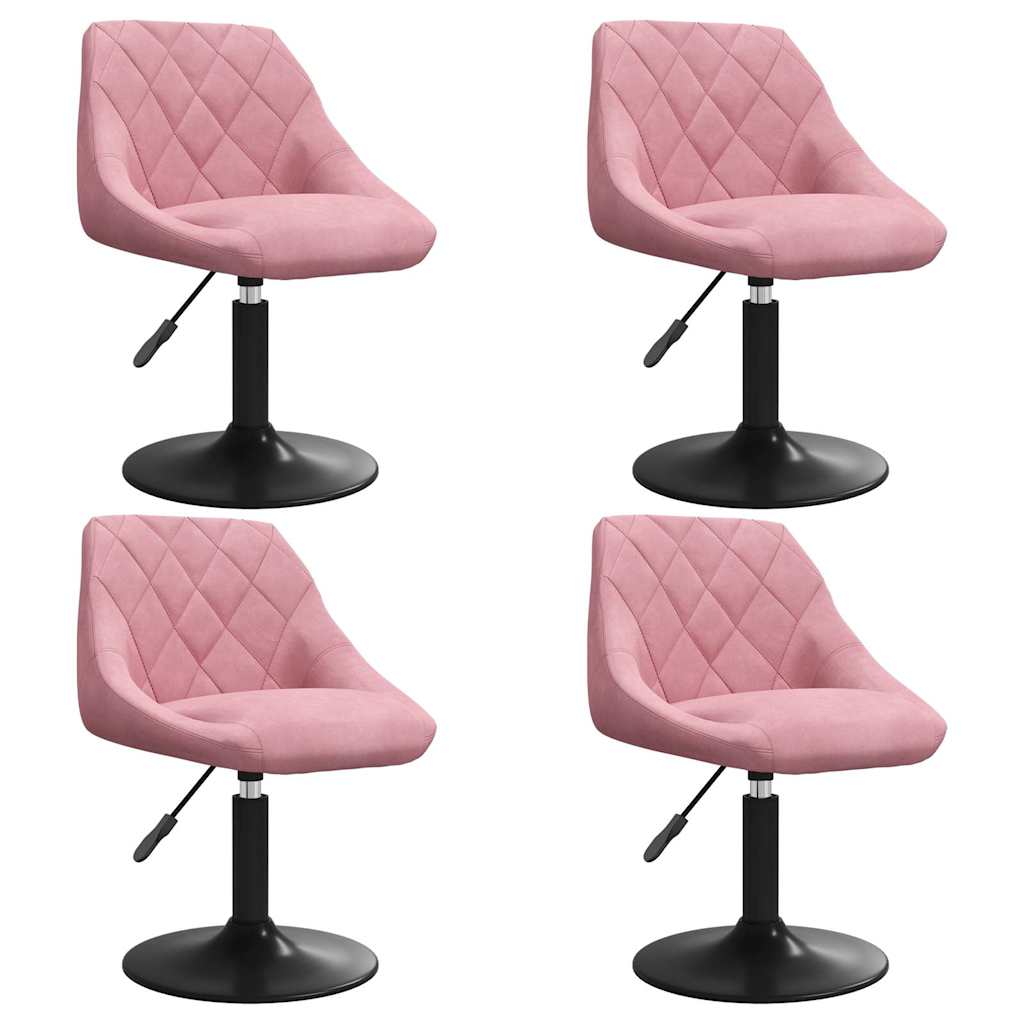 Chaises pivotantes à manger lot de 4 rose velours