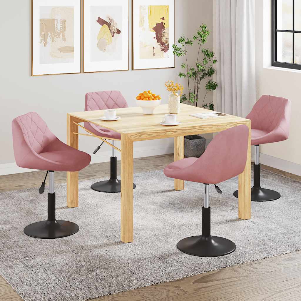 Chaises pivotantes à manger lot de 4 rose velours - XIOS