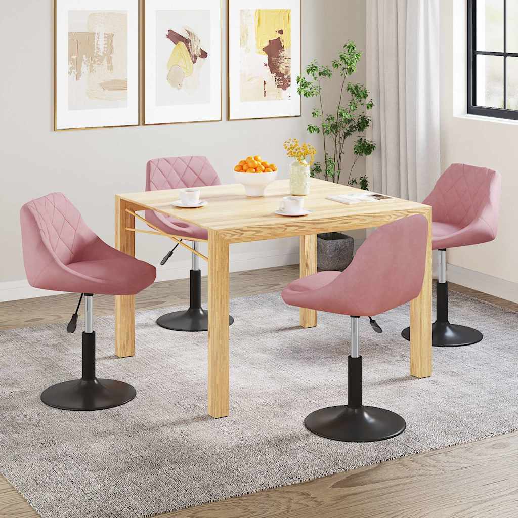 Chaises pivotantes à manger lot de 4 rose velours