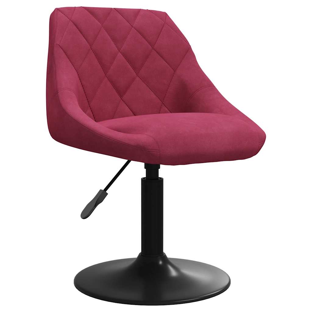 Chaises à manger pivotantes lot de 4 rouge bordeaux velours - XIOS