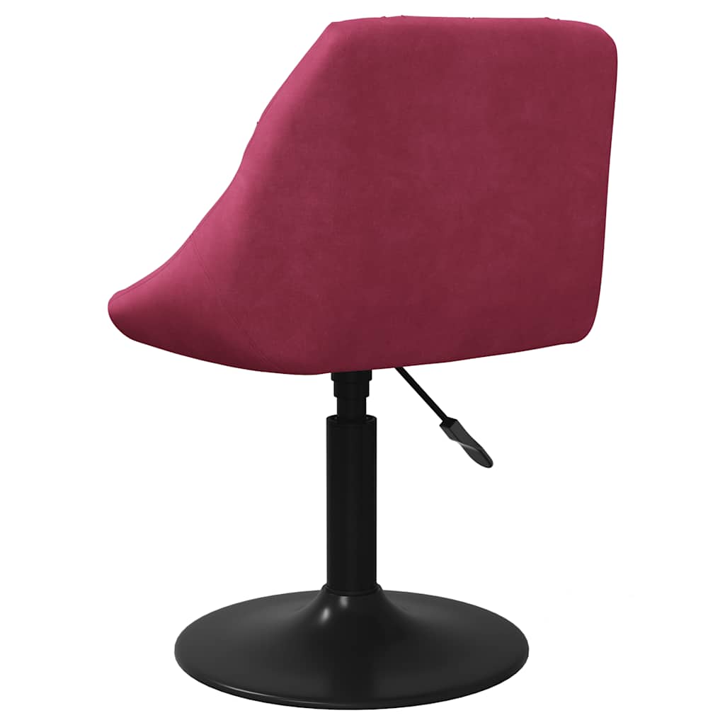 Chaises à manger pivotantes lot de 4 rouge bordeaux velours - XIOS