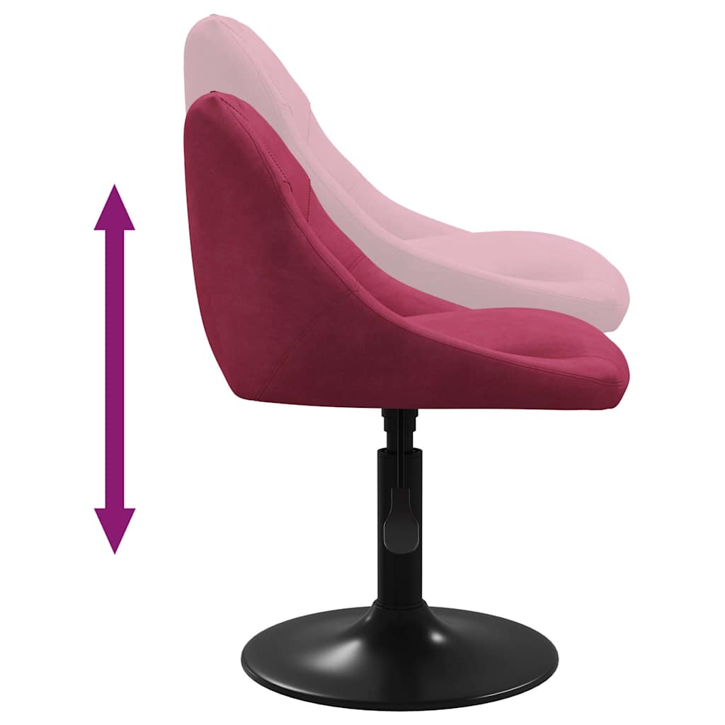 Chaises à manger pivotantes lot de 4 rouge bordeaux velours - XIOS