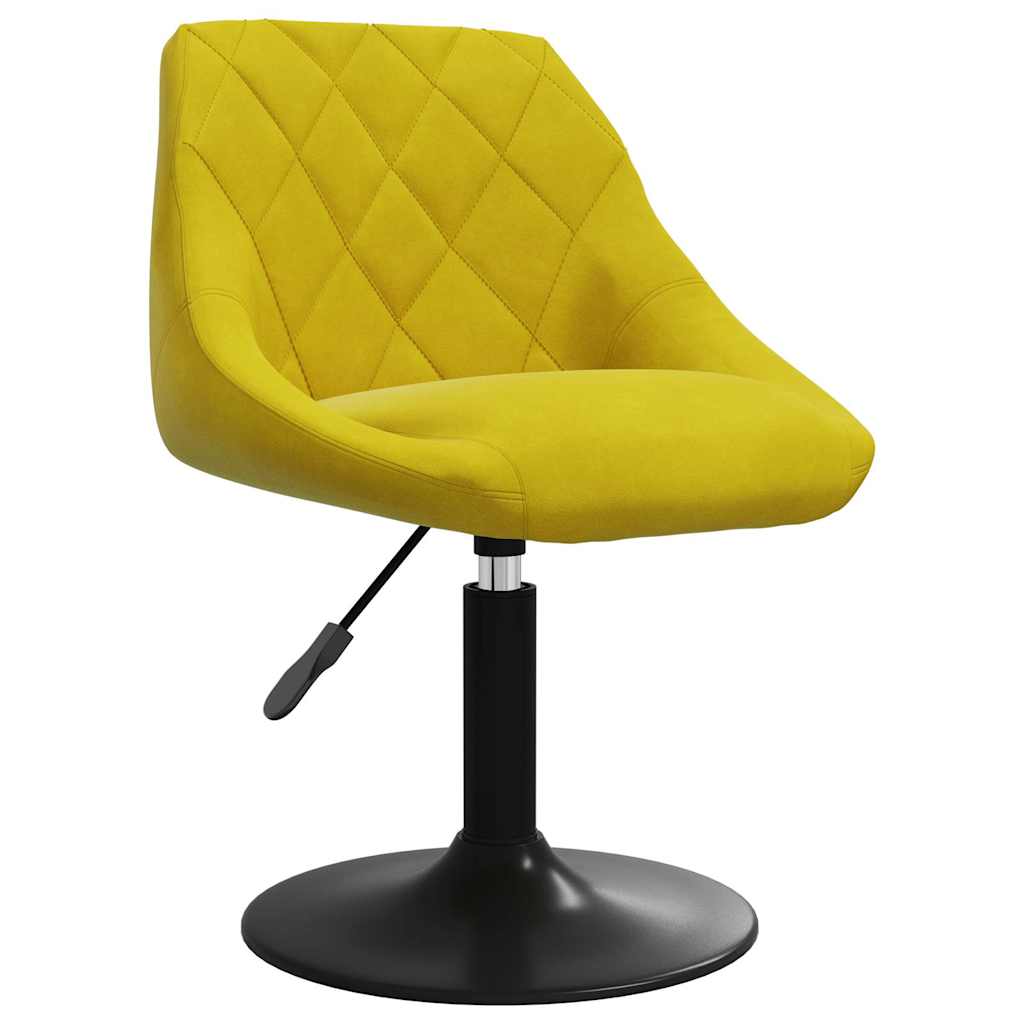 Chaises à manger pivotantes lot de 4 jaune moutarde velours - XIOS