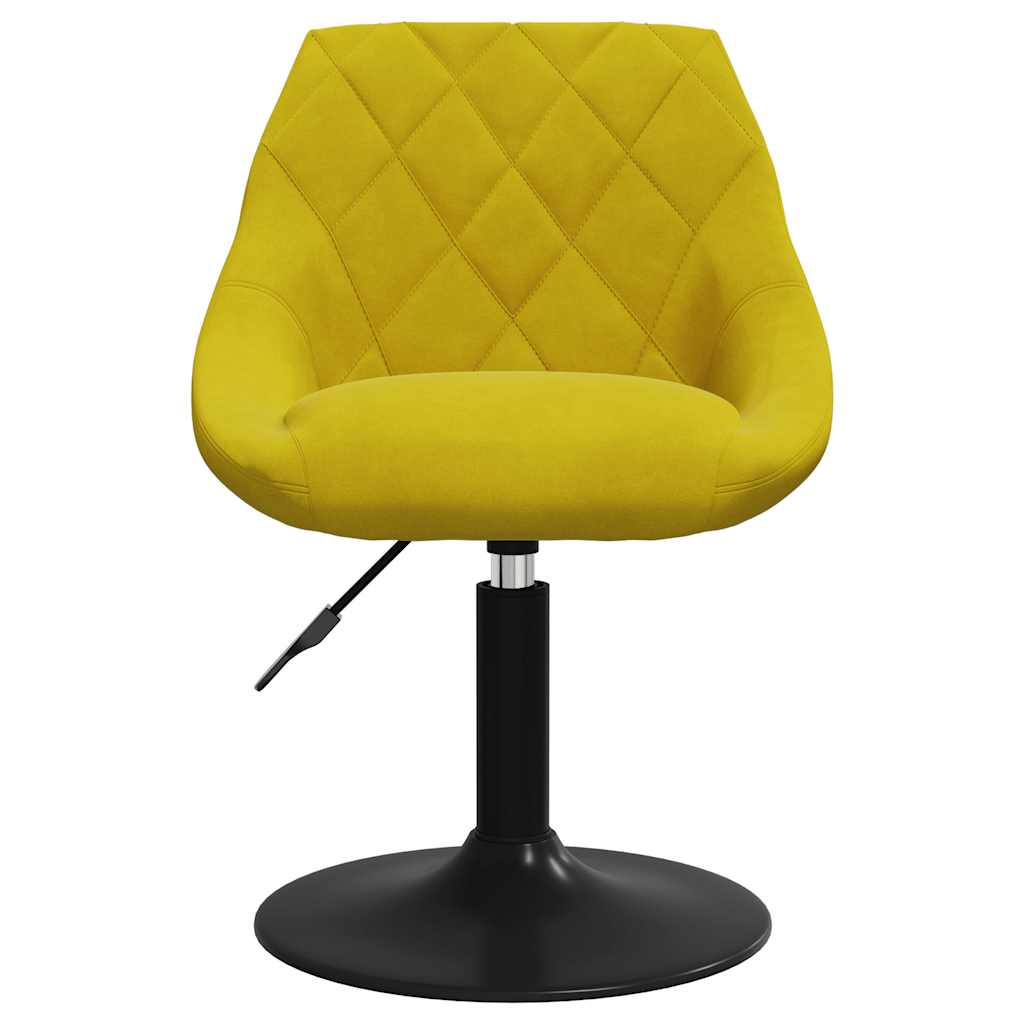 Chaises à manger pivotantes lot de 4 jaune moutarde velours - XIOS