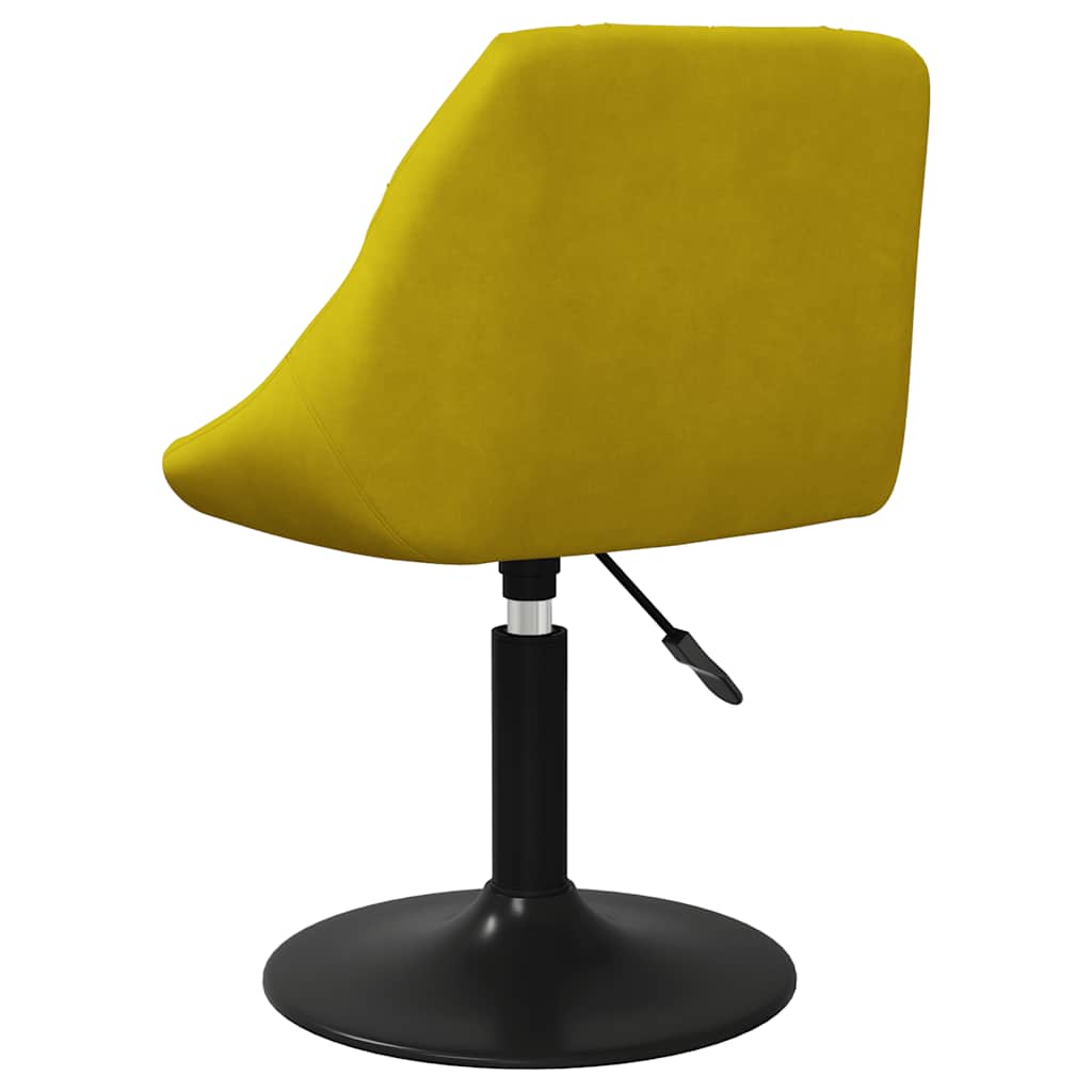 Chaises à manger pivotantes lot de 4 jaune moutarde velours - XIOS