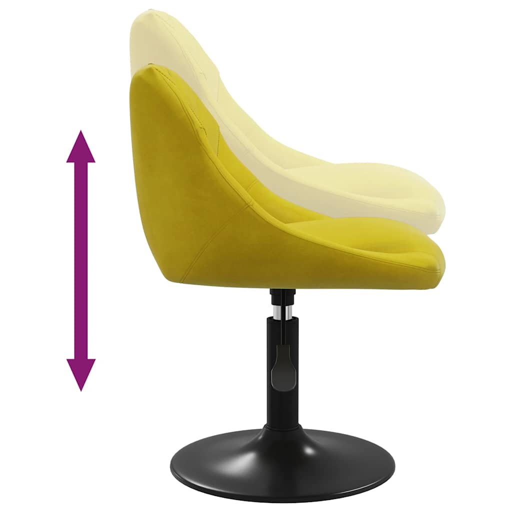 Chaises à manger pivotantes lot de 4 jaune moutarde velours - XIOS