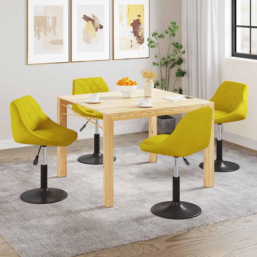 Chaises à manger pivotantes lot de 4 jaune moutarde velours - XIOS