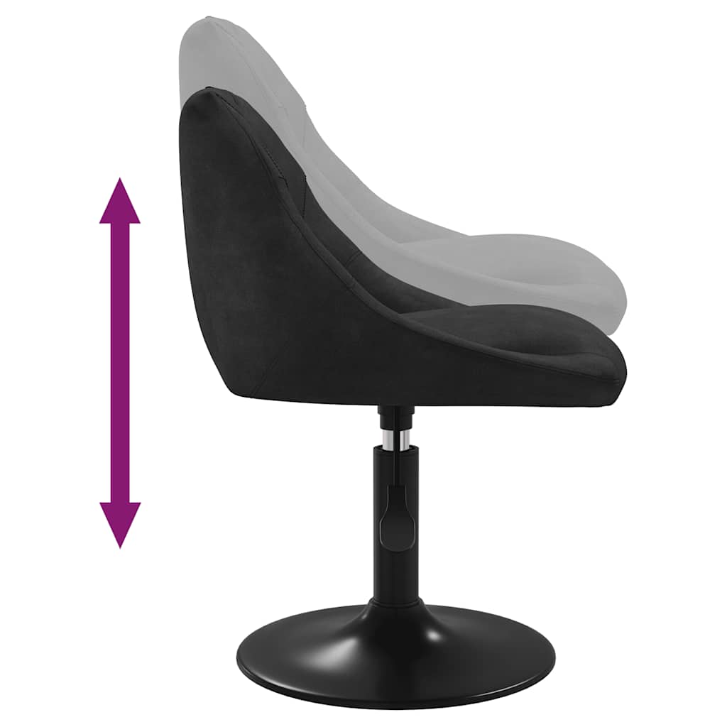 Chaises pivotantes à manger lot de 6 noir velours - XIOS