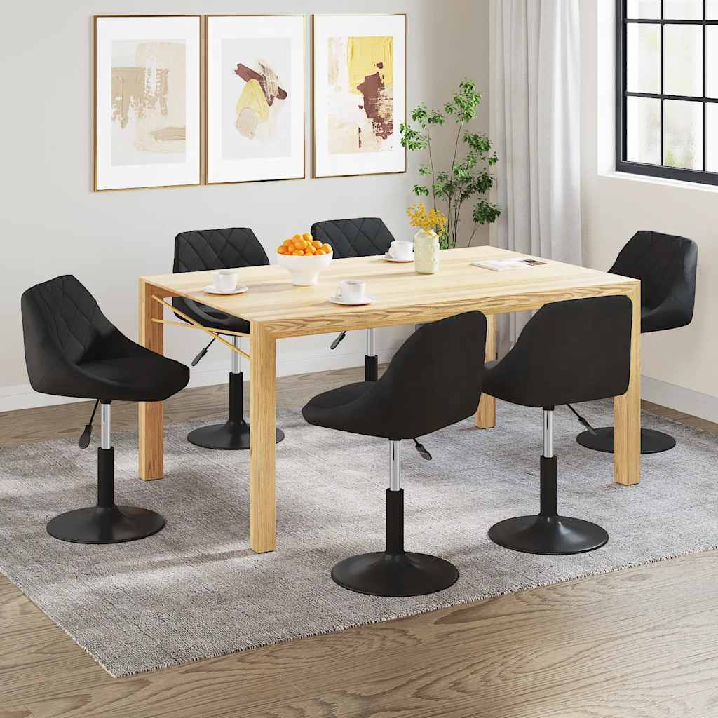 Chaises pivotantes à manger lot de 6 noir velours - XIOS