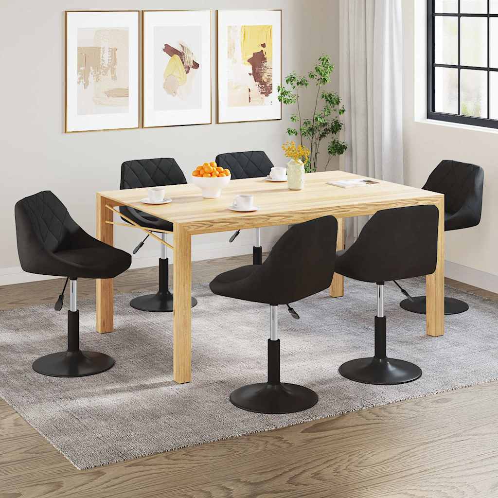 Chaises pivotantes à manger lot de 6 noir velours