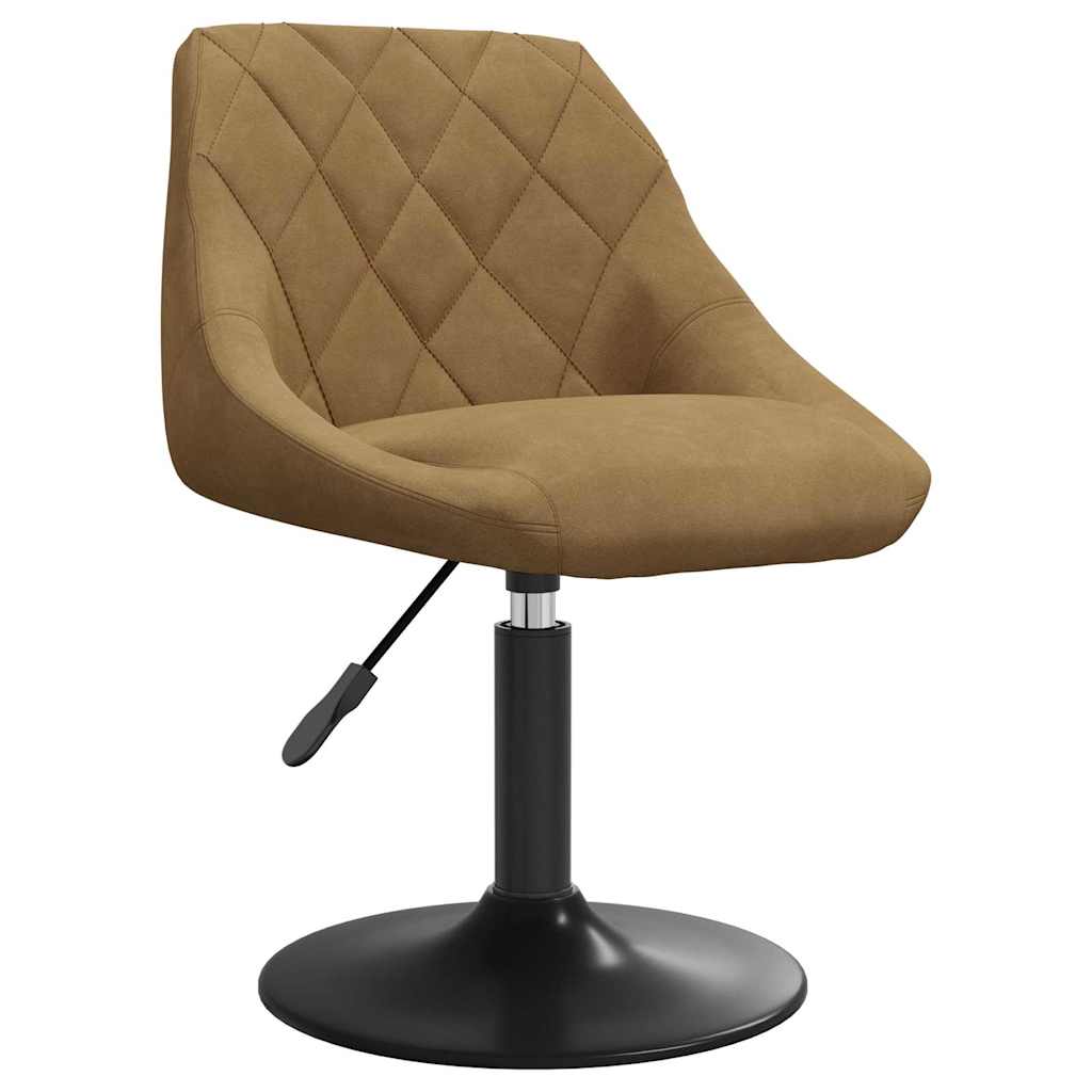Chaises pivotantes à manger lot de 6 marron velours - XIOS